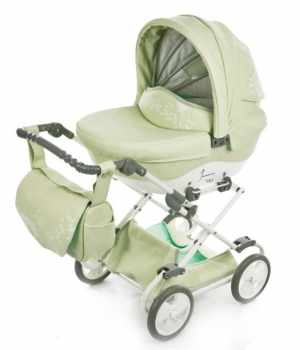 Junama kočárek pro panenky Mini 04 Pistácie