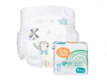 Baby Charm Super Dry Flex vel. 4 Maxi, 7 – 14 kg, 37 ks