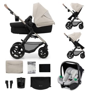KINDERKRAFT KINDERKRAFT Kočárek kombinovaný Moov 2 3v1 Moonlight Grey - pěnová kola