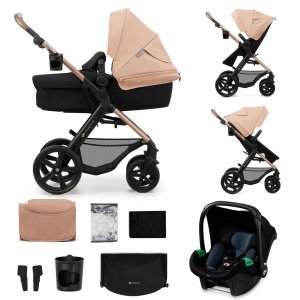 KINDERKRAFT KINDERKRAFT Kočárek kombinovaný Moov 2 3v1 Sand Beige - pěnová kola