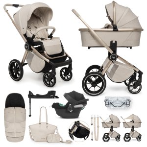 MUUVO MUUVO SET Kočárek 4v1 Quick Boho Beige set + CBX By CYBEX Aton B2 i-Size + základna