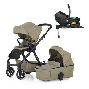 PETITEMARS PETITE&MARS Kočárek kombinovaný ICON 2v1 Mossy Green LITE RWS + Core Pro i-Size Black Grey + Báze