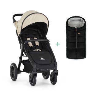 PETITEMARS PETITE&MARS Kočárek sportovní Street2 Air Black Sahara Beige + PETITE&MARS fusak Jibot ZDARMA