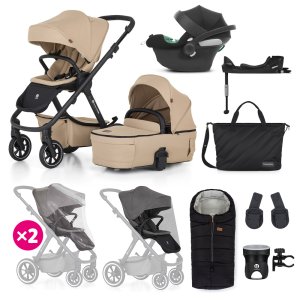 PETITEMARS PETITE&MARS SET Kočárek 4v1 ICON Mocha Beige XXL RWS + CBX By CYBEX Aton B2 i-Size