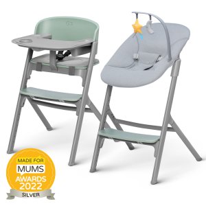 KINDERKRAFT SELECT KINDERKRAFT SELECT Set jídelní židlička Livy Olive Green + lehátko Calmee, Premium
