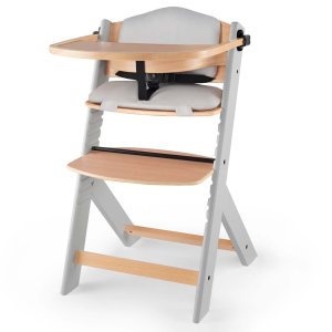 KINDERKRAFT KINDERKRAFT Židlička jídelní Enock s polstrováním Grey wooden, Premium