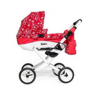 JASMINE JASMINE Kočárek pro panenky Kids červené květy
