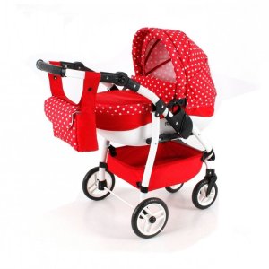 JASMINE Kočárek pro panenky Kids OK červený puntík