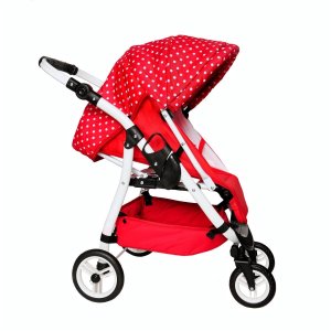 JASMINE Kočárek pro panenky Kids Sport červený puntík