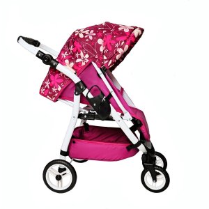 JASMINE Kočárek pro panenky Kids Sport vínový s květy
