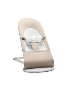 BABYBJORN Babybjorn lehátko Balance SOFT Woven Beige/ grey Jersey, světlá konstrukce