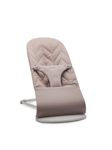 BABYBJORN Babybjorn lehátko BLISS  Sand Grey Woven Petal , sv.šedá konstrukce