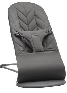 BABYBJORN BABYBJÖRN Lehátko Bliss Anthracite Petal Woven, tmavě šedá konstrukce