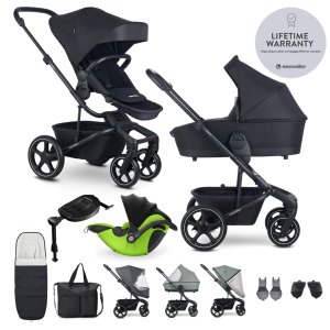 EASYWALKER EASYWALKER Kočárek kombinovaný Harvey⁵ Midnight Black XXL RWS + KIDDY Evoluna i-size 2 + základna