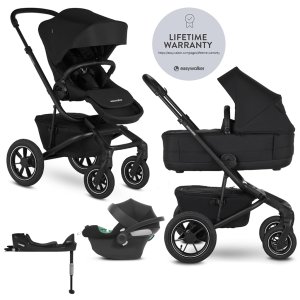 EASYWALKER EASYWALKER Kočárek kombinovaný Jimmey 2v1 Pepper Black LITE AIR + CYBEX Aton B2 i-Size + základna