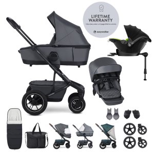 EASYWALKER EASYWALKER Set XXL Harvey5 Air Premium Mineral Grey + KIDDY Evoluna i-size 2 + základna