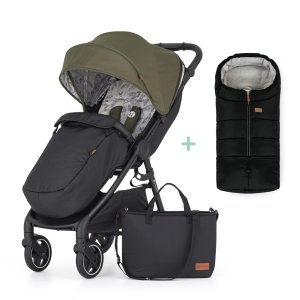 PETITEMARS PETITE&MARS Kočárek sportovní Royal2 Black Mature Olive + PETITE&MARS fusak Jibot ZDARMA