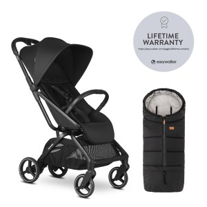 EASYWALKER EASYWALKER Kočárek sportovní Rockey M Pure Black + PETITE&MARS Fusak Jibot 3v1 Ink Black