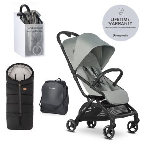 EASYWALKER EASYWALKER Kočárek sportovní Rockey S Fresh Green + PETITE&MARS Fusak Jibot 3v1 Ink Black