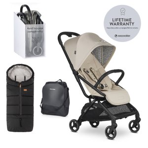 EASYWALKER EASYWALKER Kočárek sportovní Rockey S Peanuts Easy + PETITE&MARS Fusak Jibot 3v1 Ink Black