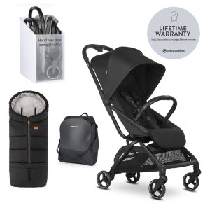 EASYWALKER EASYWALKER Kočárek sportovní Rockey S Pure Black + PETITE&MARS Fusak Jibot 3v1 Ink Black