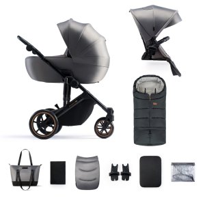 KINDERKRAFT KINDERKRAFT Kočárek kombinovaný 2v1 Prime 2 Grey + Fusak Jibot Charcoal Grey