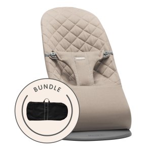 BABYBJORN Lehátko Babybjorn Balance Bliss Woven Sand Gray + transportní taška