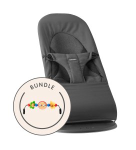 BABYBJORN Lehátko Babybjorn Bouncer SOFT TRI-FABRIC Woven/Jersey Dark Grey+ hračka Googly Eyes