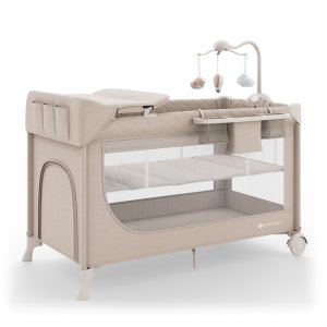 KINDERKRAFT Postýlka cestovní Leody Up Beige s příslušenstvím