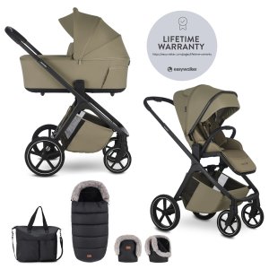 EASYWALKER EASYWALKER Set kočárek 2v1 Zoey Go Moss Green XXL Limited s příslušenstvím
