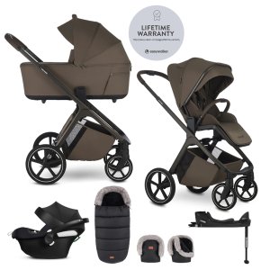 EASYWALKER EASYWALKER Set kočárek 4v1 Zoey Go Chestnut Brown XL + CBX Aton B2 i-Size + CYBEX Base One