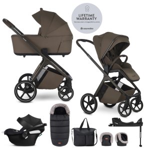 EASYWALKER EASYWALKER Set kočárek 4v1 Zoey Go Chestnut Brown XXL Limited + CBX Aton B2 i-Size + Cybex Base One