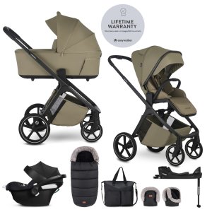 EASYWALKER EASYWALKER Set kočárek 4v1 Zoey Go Moss Green XXL Limited + CBX Aton B2 i-Size + Cybex Base One