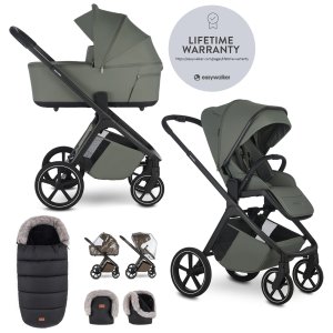 EASYWALKER EASYWALKER Set kočárek 2v1 Zoey Go Mineral Green XL s příslušenstvím
