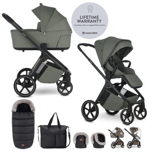 EASYWALKER EASYWALKER Set kočárek 2v1 Zoey Go Mineral Green XXL Limited s příslušenstvím