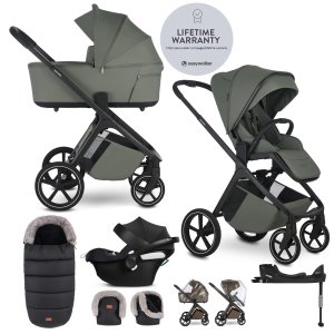 EASYWALKER EASYWALKER Set kočárek 4v1 Zoey Go Mineral Green XL + CBX Aton B2 i-Size + CYBEX Base One