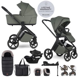 EASYWALKER EASYWALKER Set kočárek 4v1 Zoey Go Mineral Green XXL Limited + CBX Aton B2 i-Size + Cybex Base One
