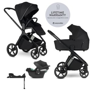 EASYWALKER EASYWALKER Kočárek kombinovaný Zoey Pure Black + CBX By CYBEX Aton B2 i-Size + základna