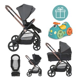 CHICCO CHICCO Kočárek kombinovaný Mysa 3v1 Black Satin + odrážedlo Chicco All around ZDARMA