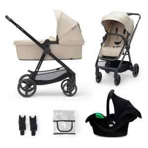 KINDERKRAFT KINDERKRAFT Kočárek kombinovaný 3v1 Newly Sand beige + Mink PRO